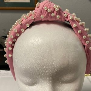 Lele Sadoughi Pearl Knotted Pink Headband